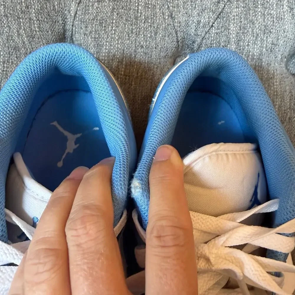 Nike Mens Air Jordan 1 Low SE Blue White Lace Up Basketball Sneaker Shoes 9